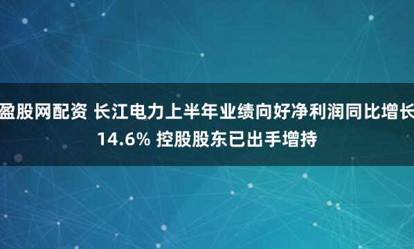 盈股网配资 长江电力上半年业绩向好净利润同比增长14.6% 控股股东已出手增持